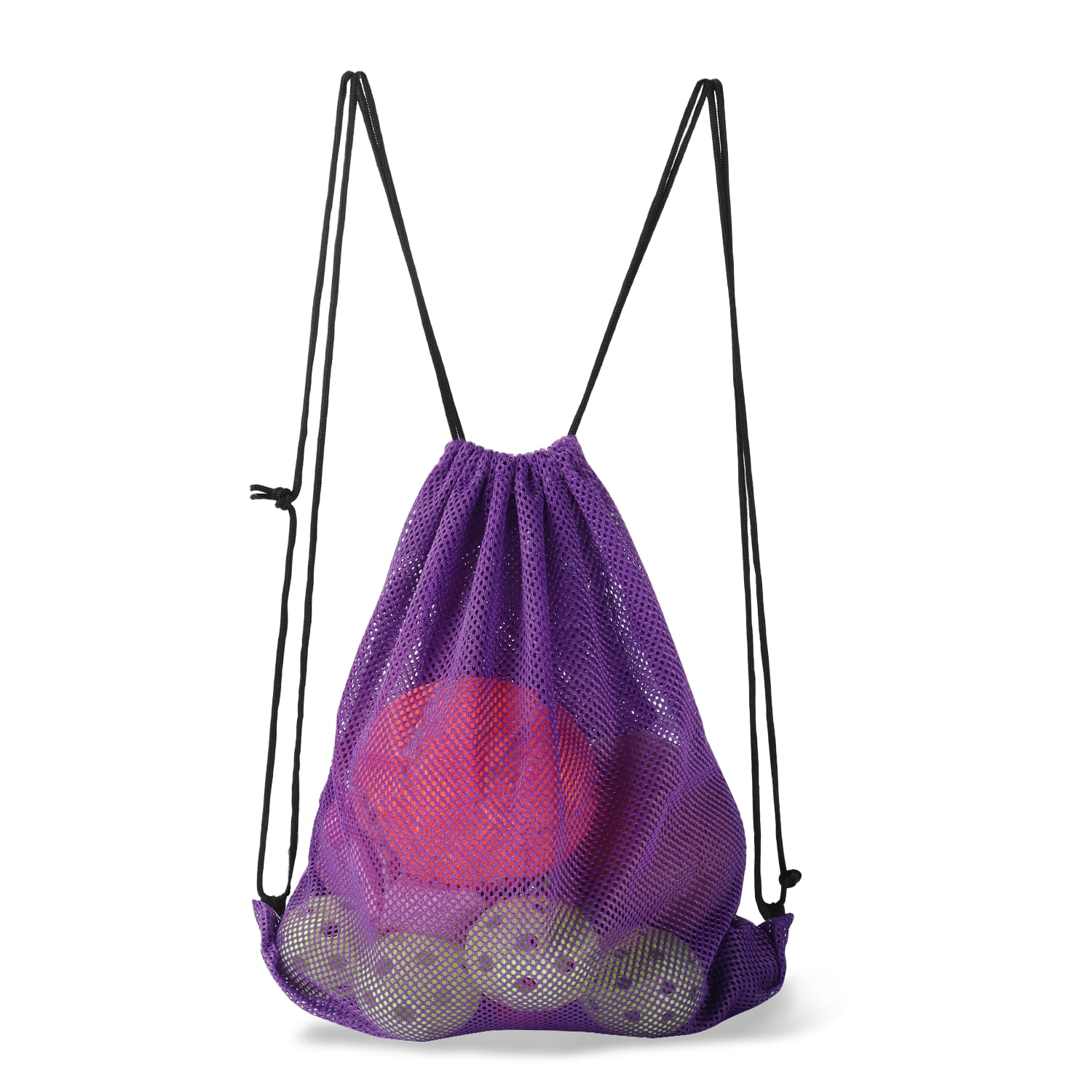 GSE Games & Sports Expert - 19"x15" Mesh Drawstring Backpack Bag for Sports Gym Gear, Backpacking, Camping Gear, Travel - purple