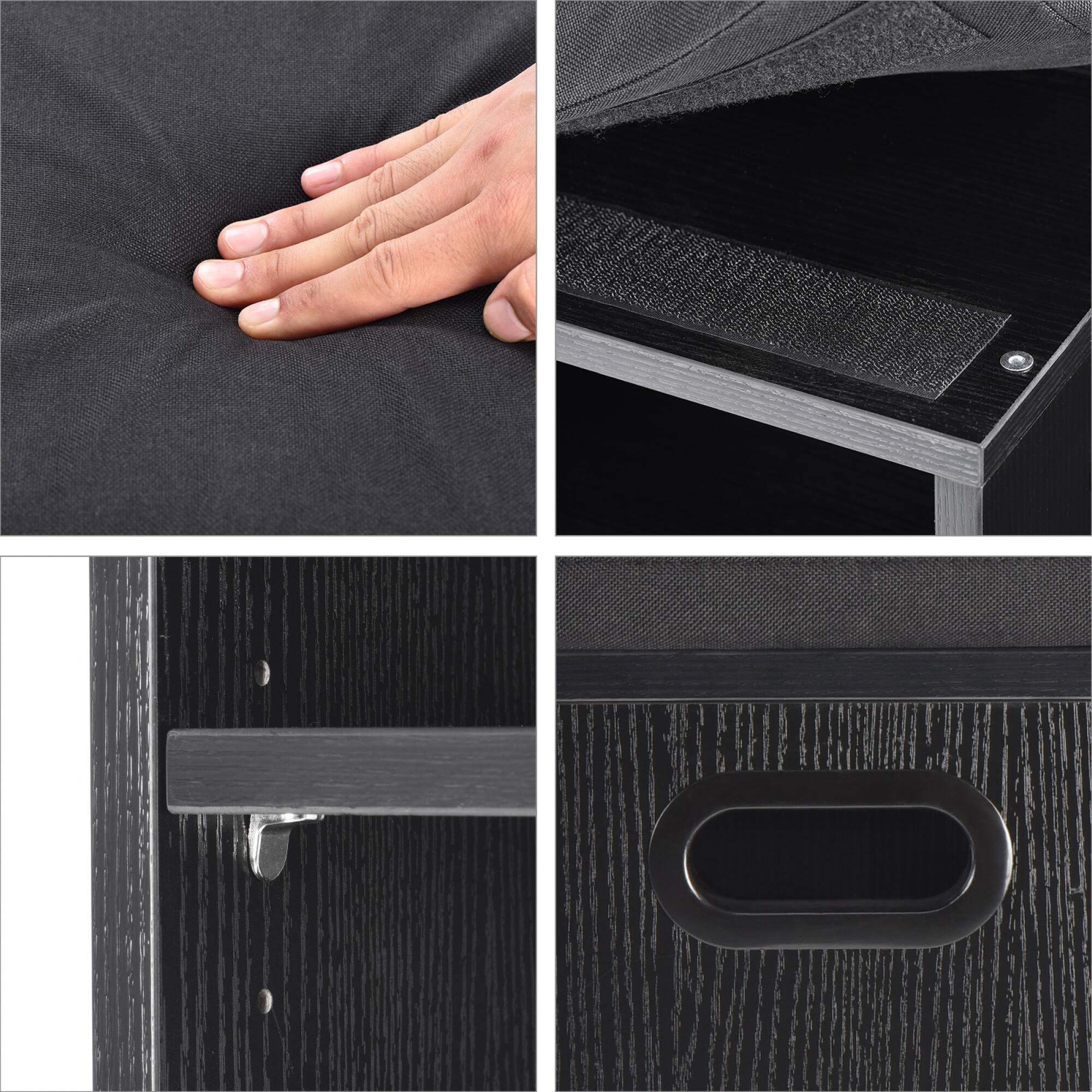 Alt View 1. GOODSILO - Compact Entryway Shoe Storage Bench with Removable Cushion for Seating and Organization - Black.