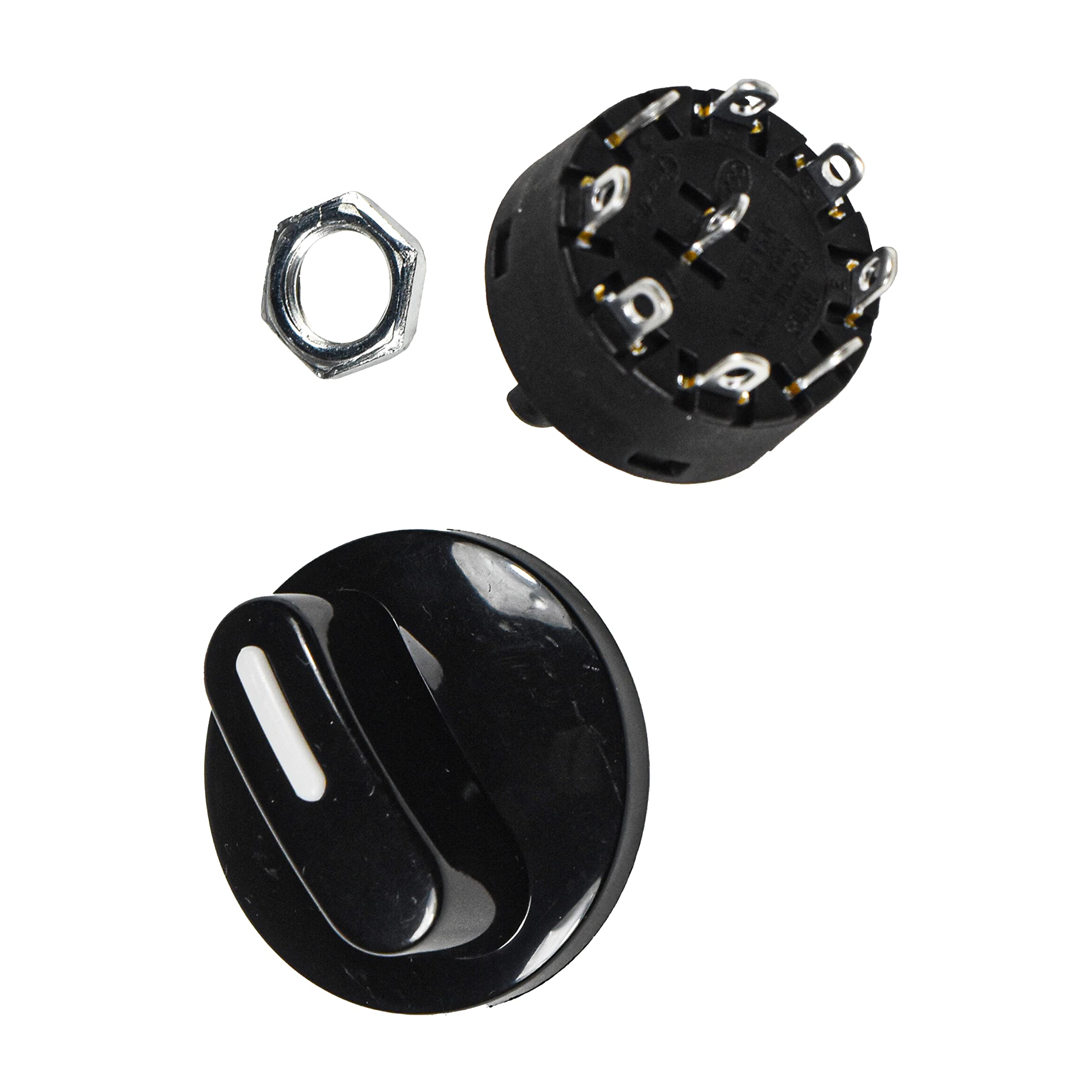 Angle. HQRP - Rotary Selector Switch with Knob, SP8T 1-Pole 8 Position, 8 A 120 V AC - black.