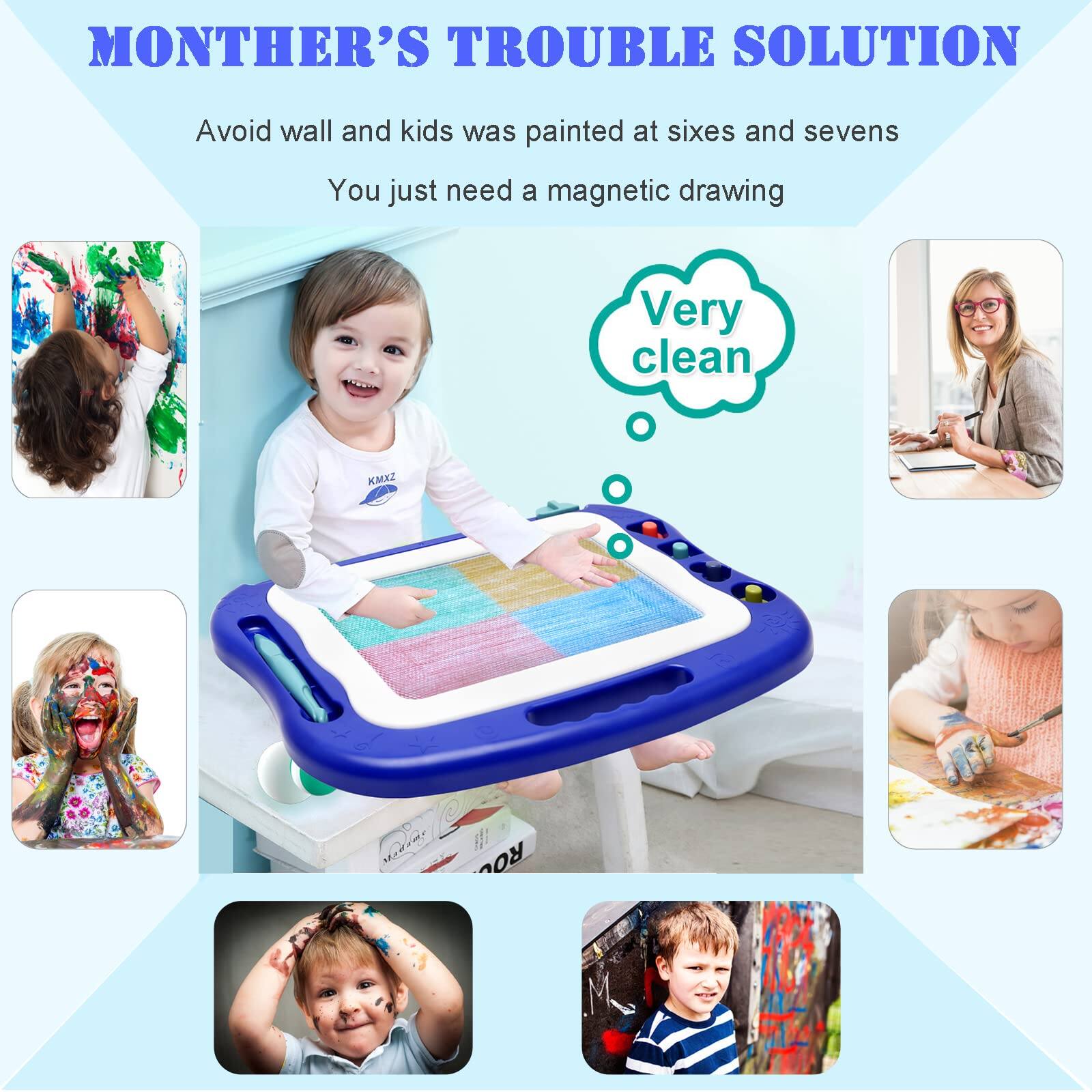 **MOTHER'S TROUBLE SOLUTION**

Avoid wall and kids was painted at sixes and sevens

You just need a magnetic drawing

Very clean
