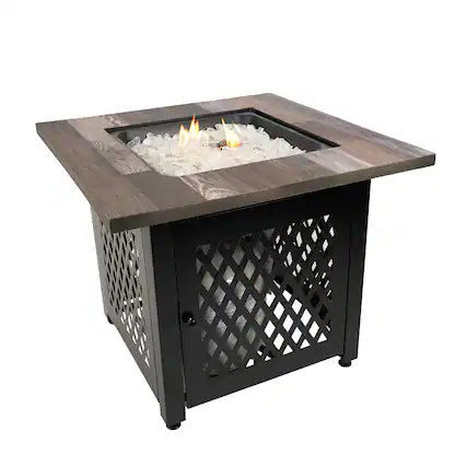 Front. Endless Summer - Endless Summer Nate 30 Inch Square Outdoor UV Printed LP Gas Fire Pit Table - Multicolor.