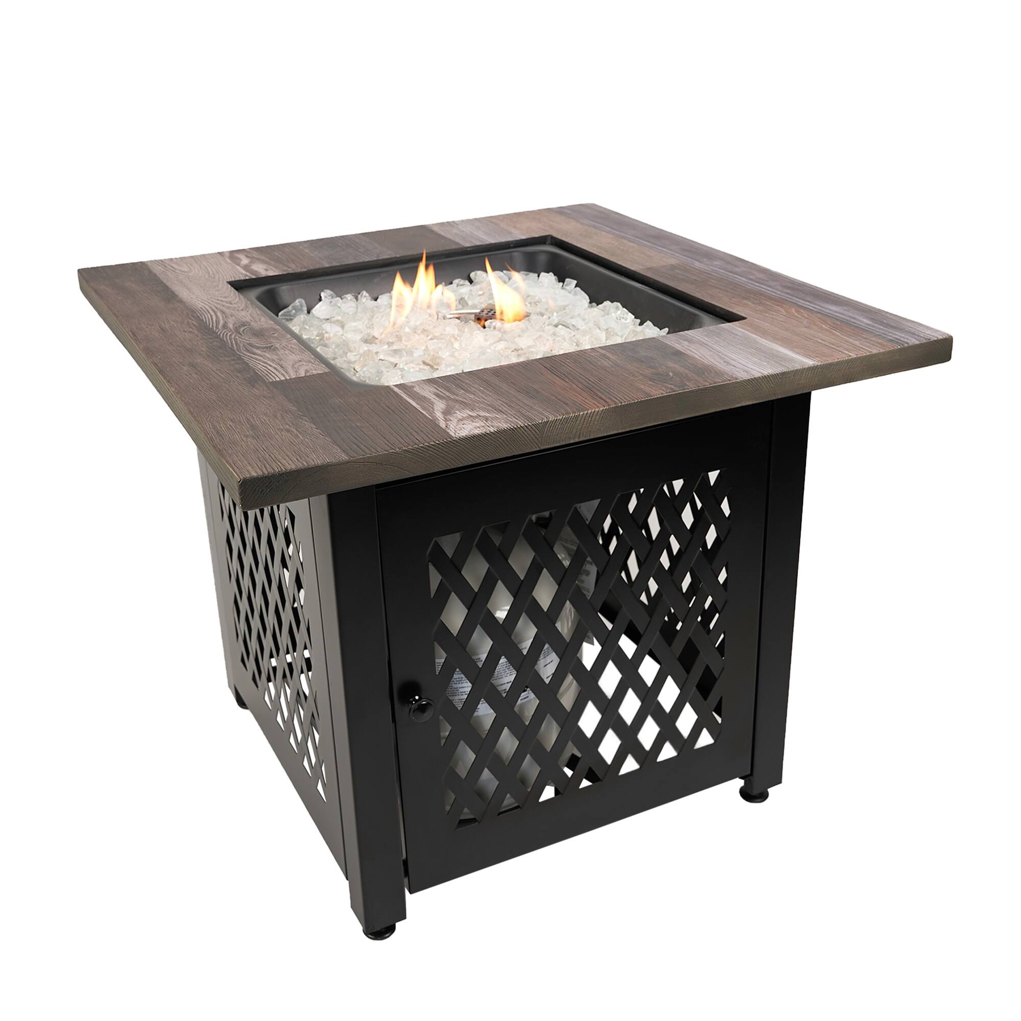 Front. Endless Summer - Endless Summer Nate 30 Inch Square Outdoor UV Printed LP Gas Fire Pit Table - Multicolor.