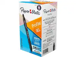 Paper Mate - Profile Retractable Gel Pen, Medium Point, 0.7mm, 36/Pack - Black Ink
