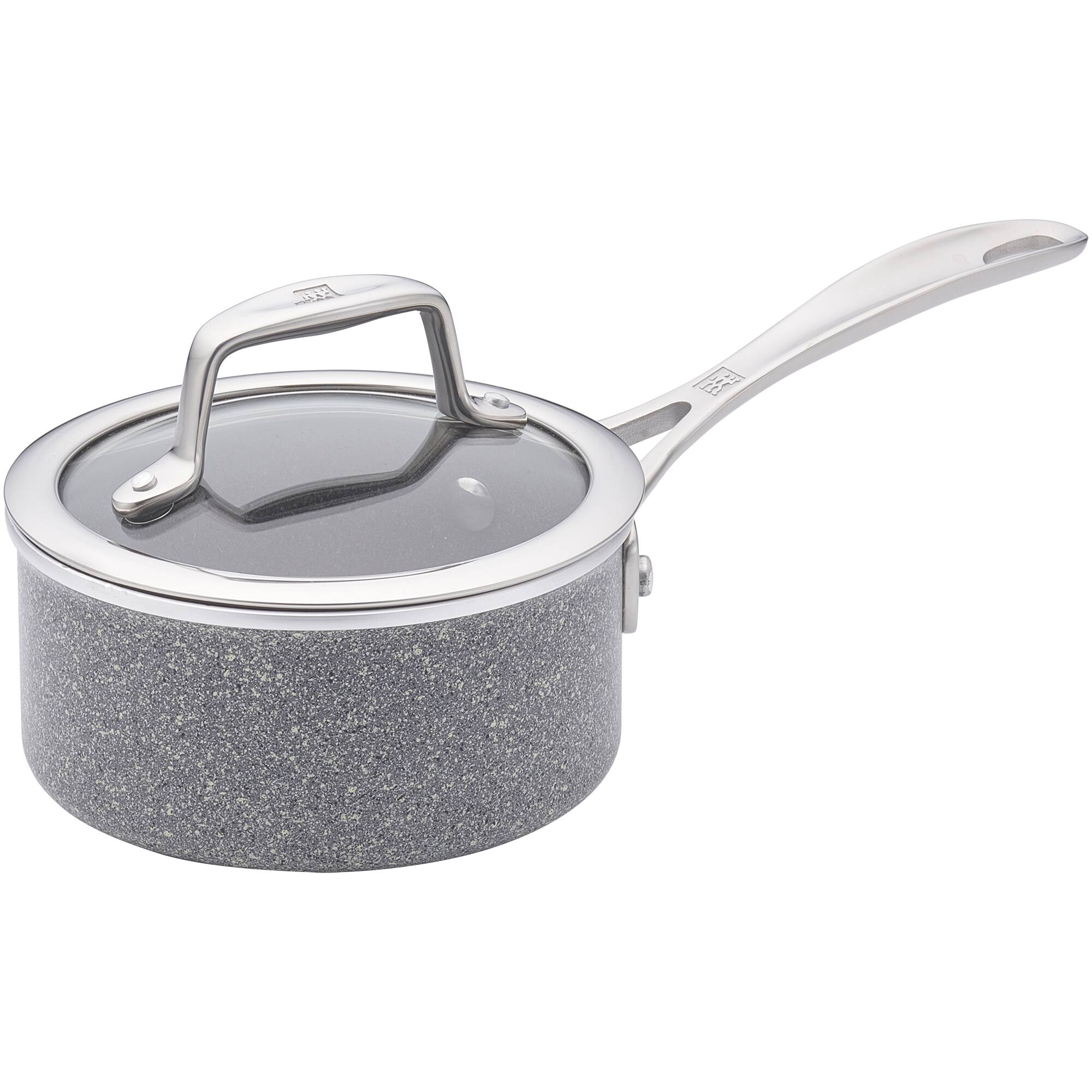 Front. ZWILLING - ZWILLING Vitale 1-qt Aluminum Nonstick Saucepan with Lid - Gray.