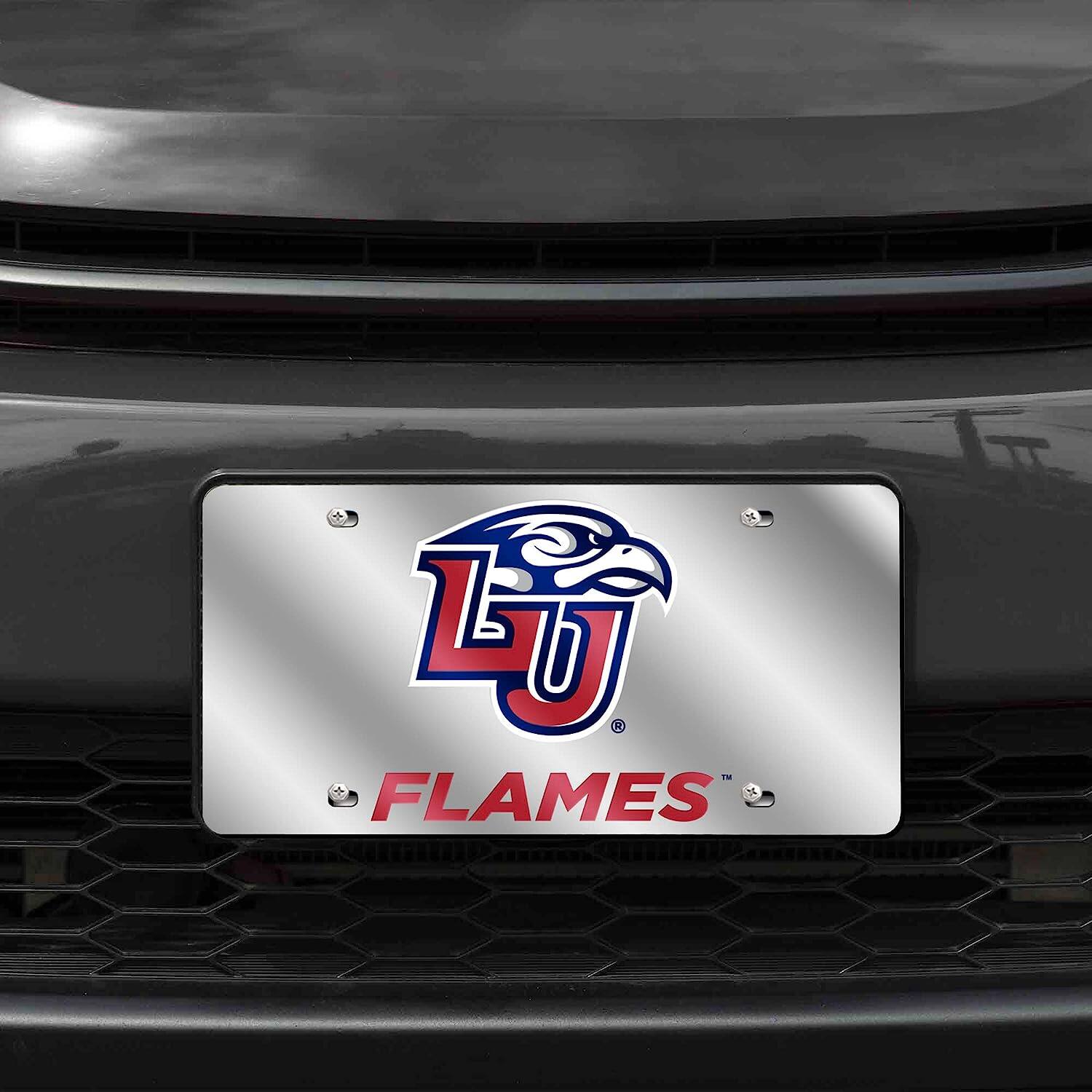 Alt View 1. Rico Industries - Liberty Flames Mirrored Laser Cut License Plate Laser Tag - Multi.