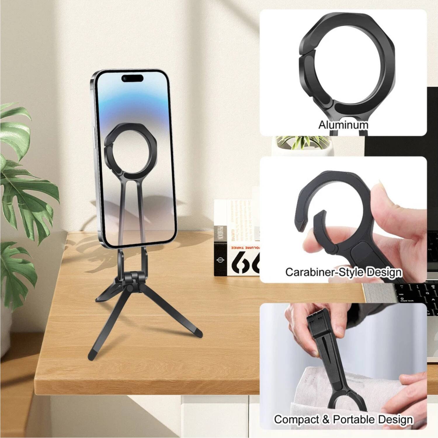 - Aluminum
- Carabiner-Style Design
- Compact & Portable Design