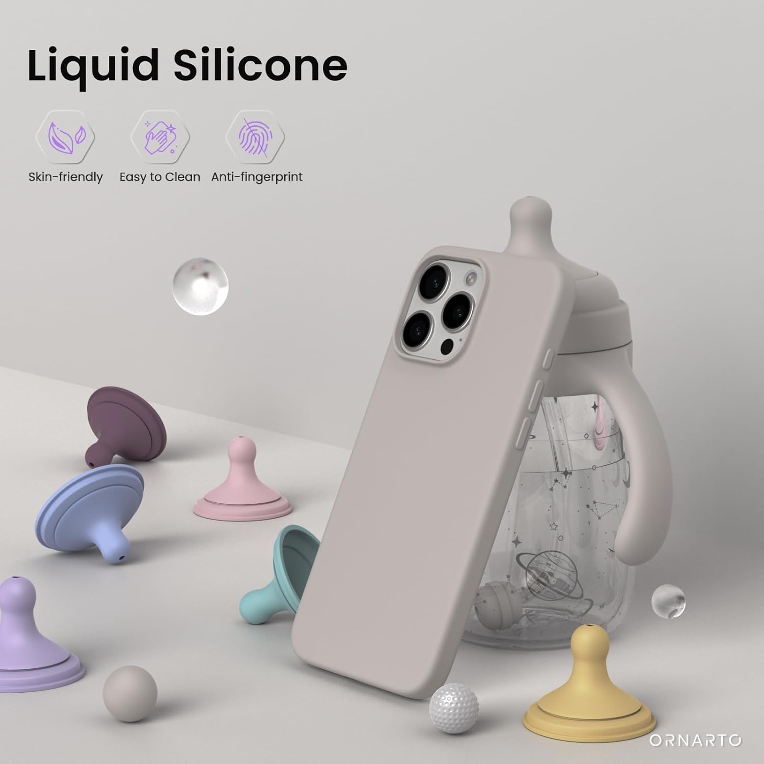 Liquid Silicone Skin-friendly Easy to Clean Anti-fingerprint ORNARTO