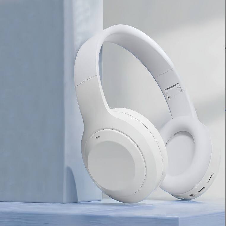 Alt View 1. PRIMEPLUS - M5 Wireless Over-Ear Headphones with Bluetooth 5.3, ENC Noise Cancellation, 10H Battery Life, Foldable Design - Beige.