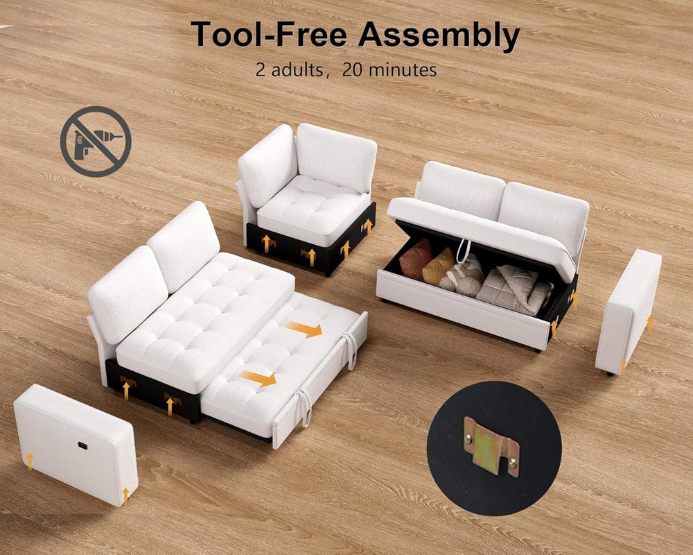 Tool-Free Assembly
2 adults, 20 minutes