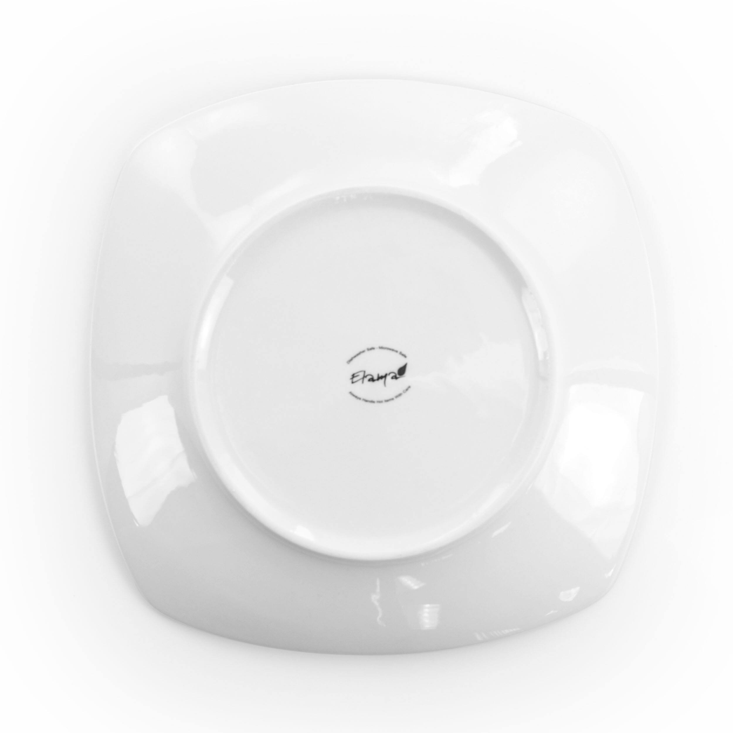 Alt View 3. Elama - Elama Newman 18 Piece Square Porcelain Dinnerware Set in White - White.