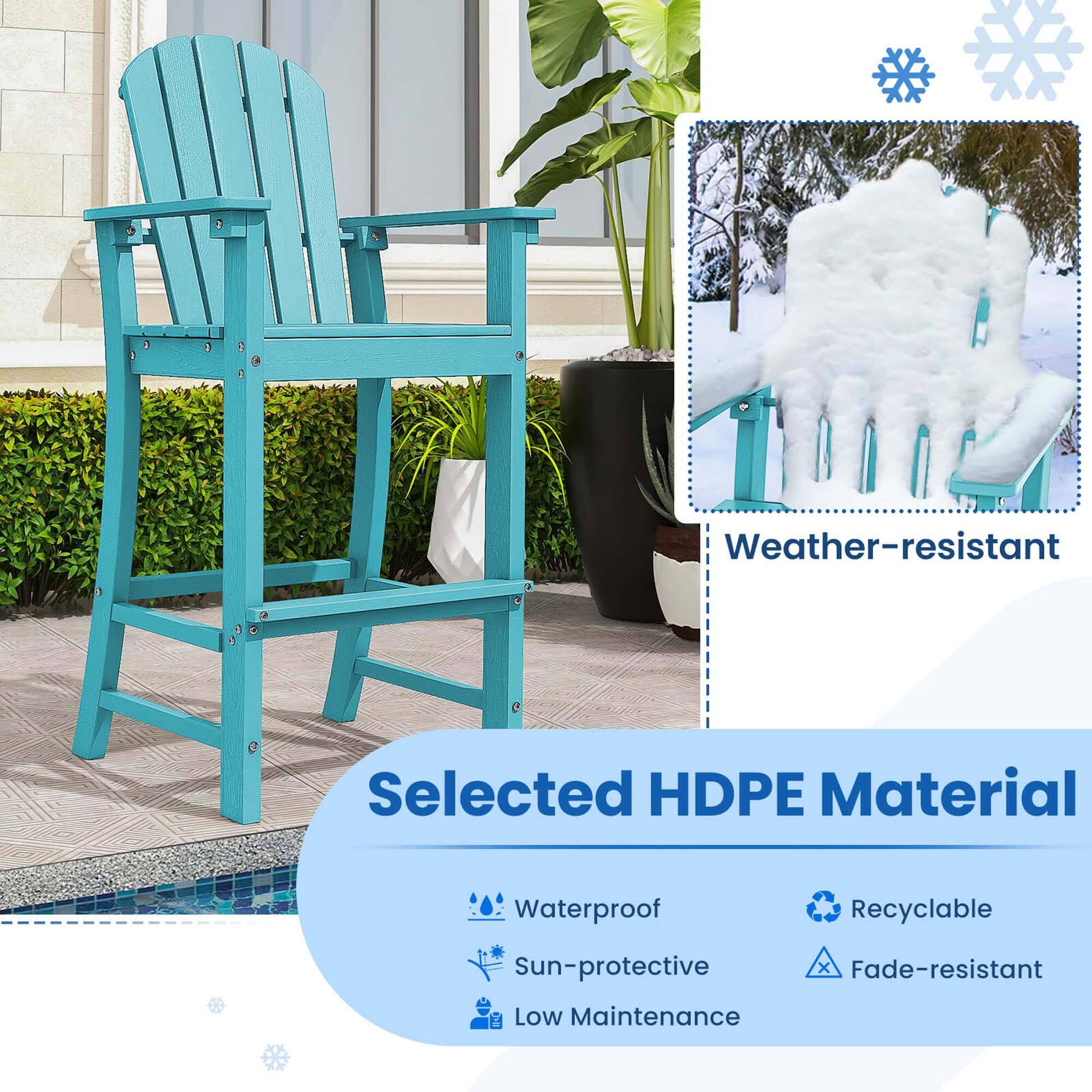 Weather-resistant selected HDPE material waterproof, recyclable, sun-protective, and fade-resistant. Low maintenance.