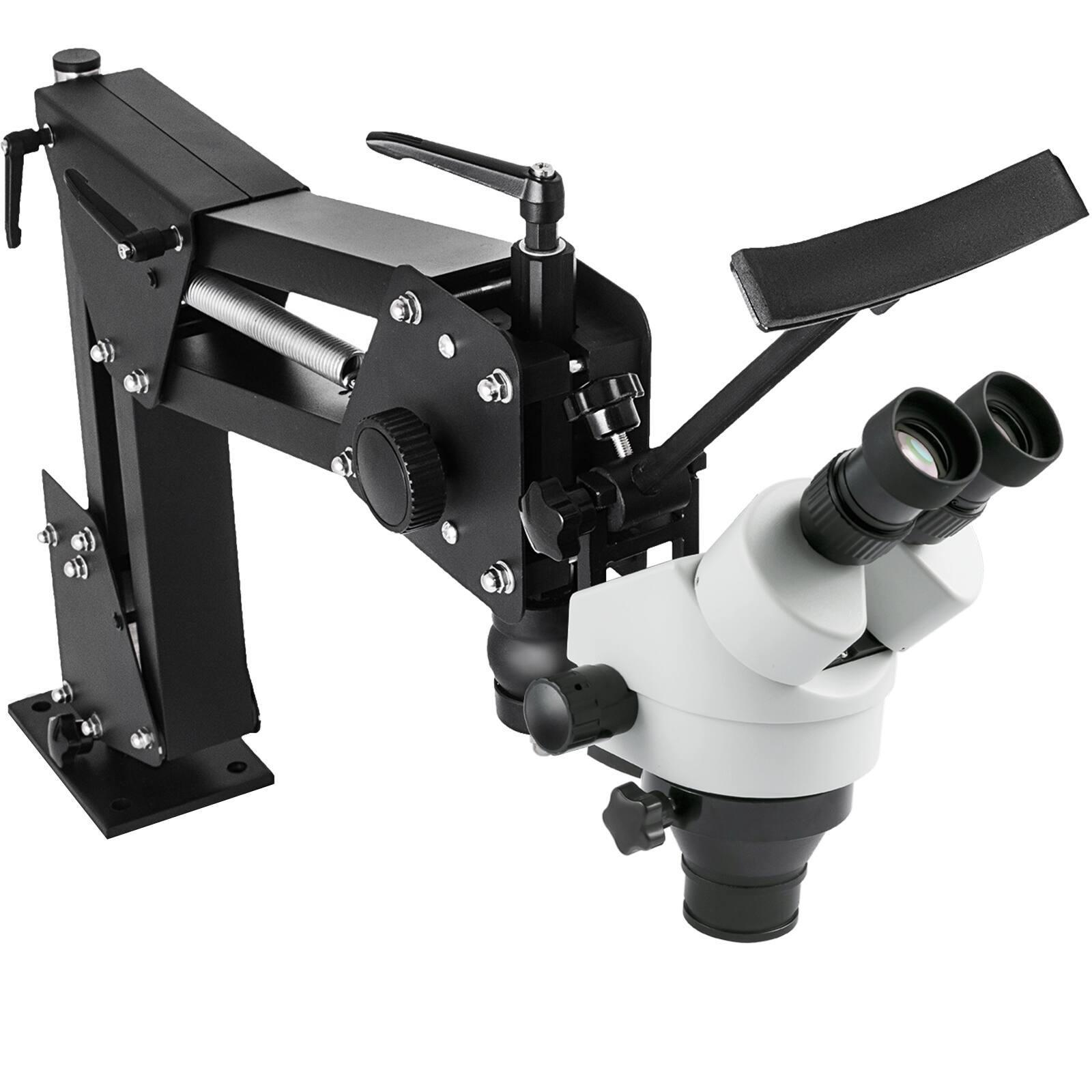Back. VEVOR - Micro Inlaid Mirror Multi-Directional Microscope with Spring Bracket Multi-Directional Micro-Setting Microscope - Black.