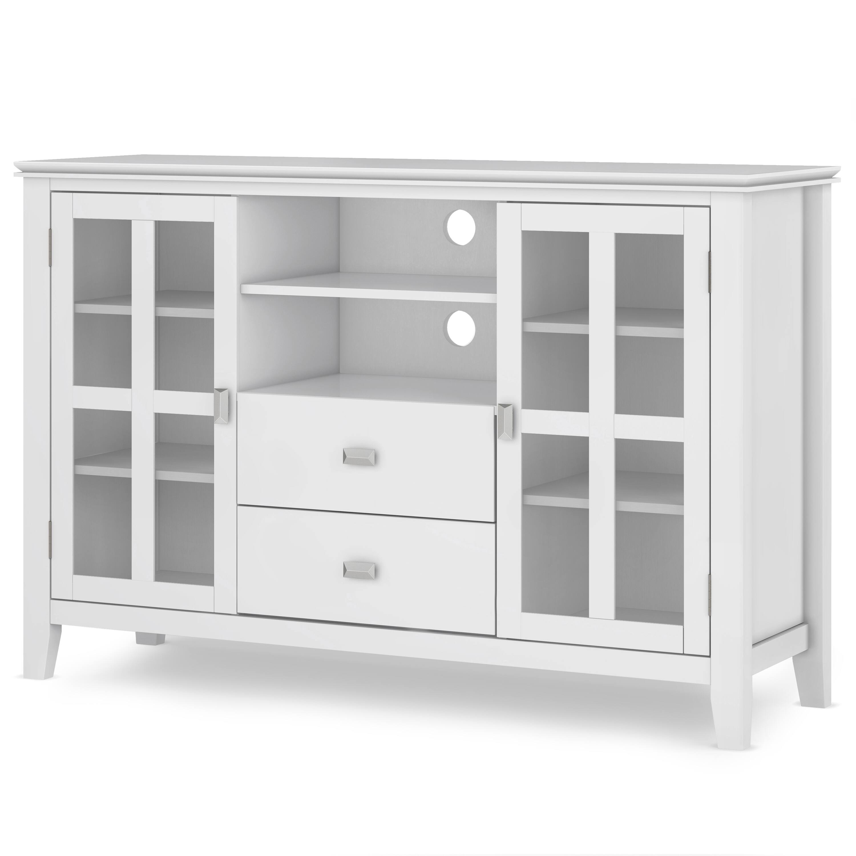 Angle. Simpli Home - Artisan Solid Wood Tall TV Media Stand For TVs up to 60 inches - White.