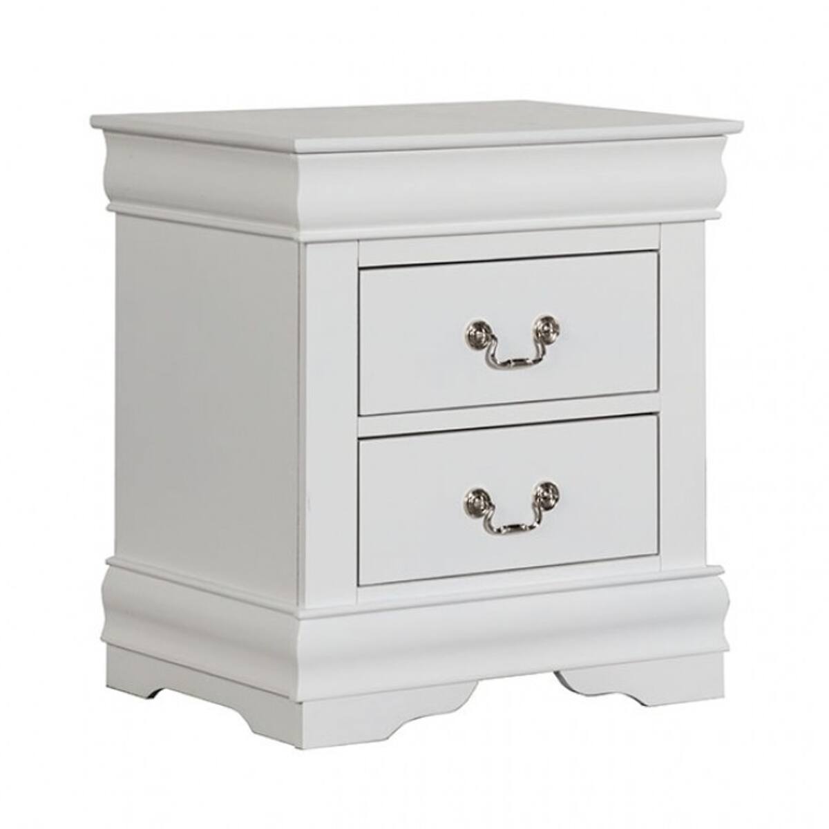 Alt View 1. Loheer - Loheer White Solid Wood Nightstand with Two Drawers for Bedroom - White.