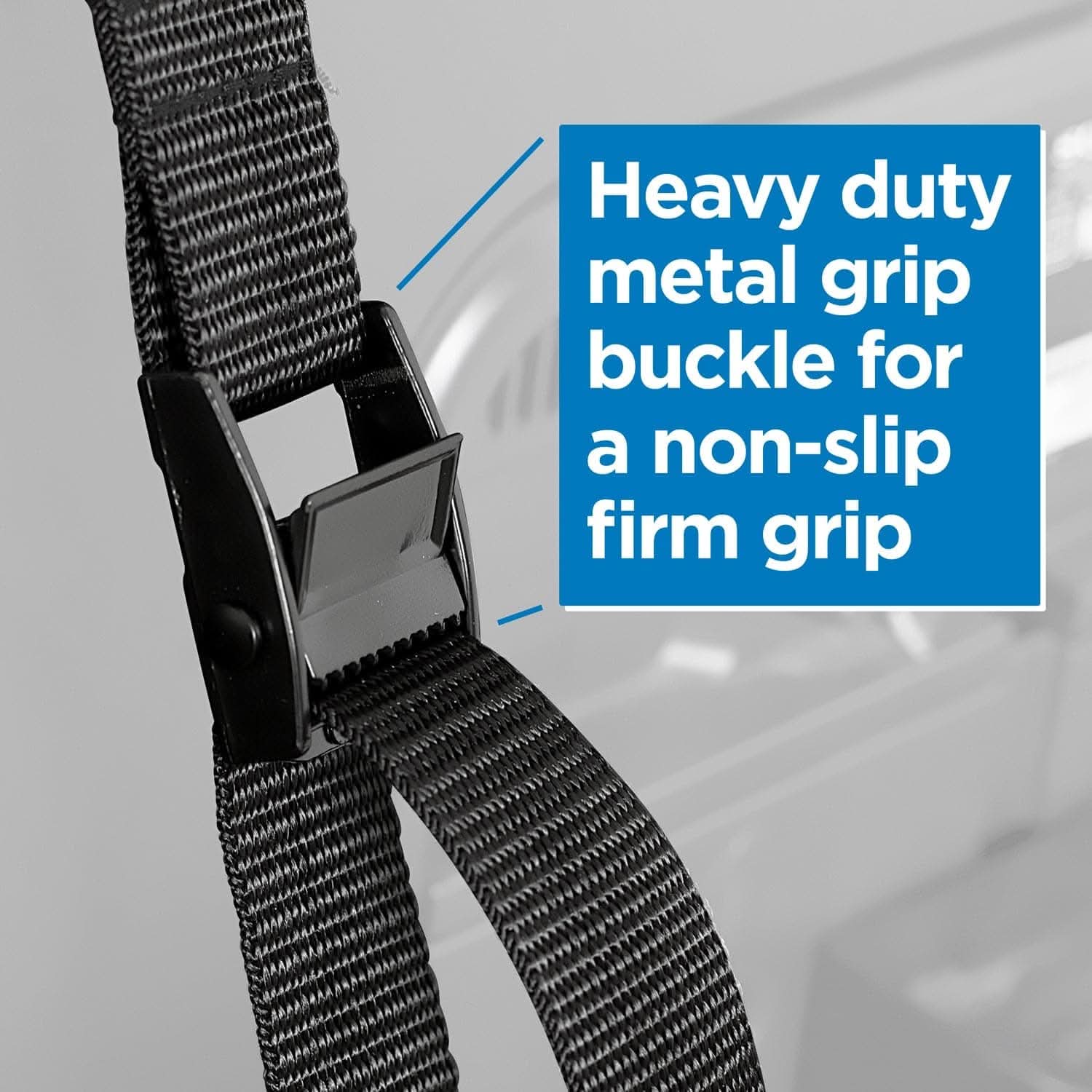 Heavy duty metal grip buckle for a non-slip firm grip