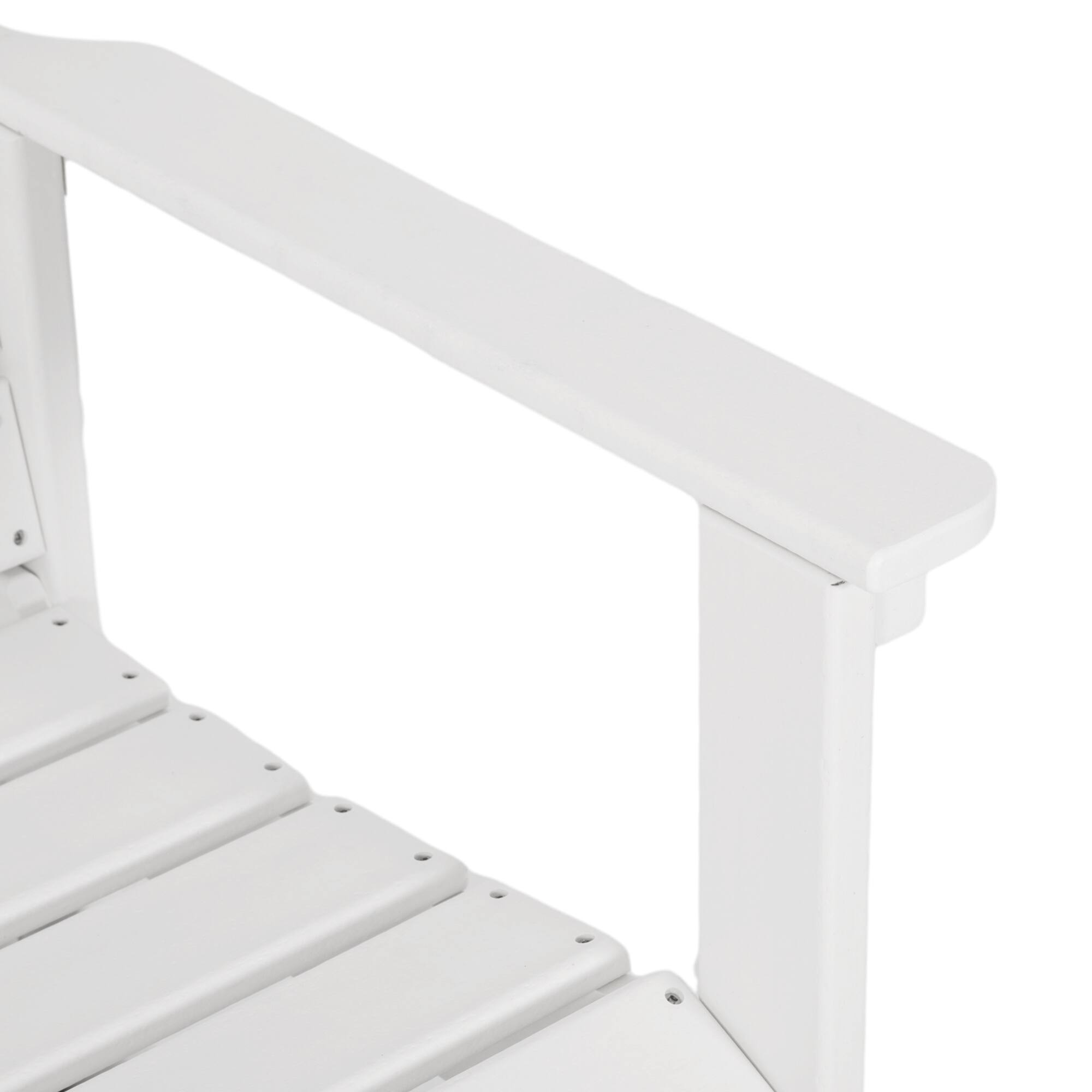 Alt View 4. Outsunny - 2-Person Outdoor Glider Bench Patio Double Swing Rocking Chair Loveseat w/ Slatted HDPE Frame for Backyard Garden Porch - White.