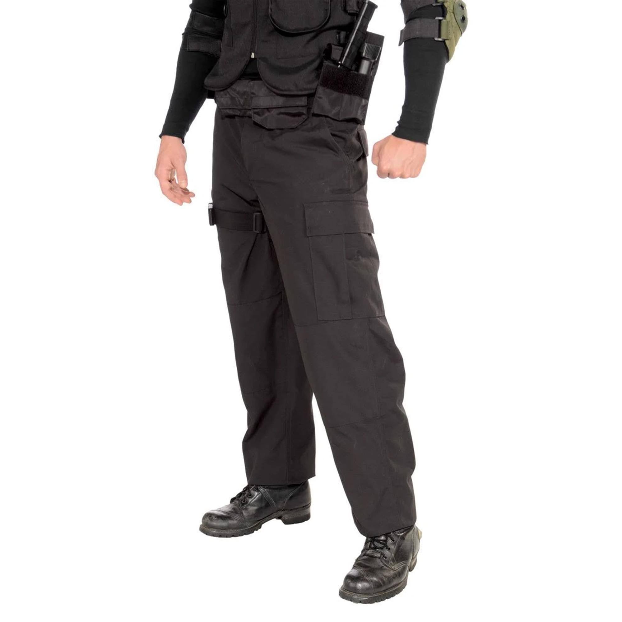 Alt View 1. Forum Novelties - S.W.A.T. Costume Cargo Pants Adult One Size Fits Most - Black.