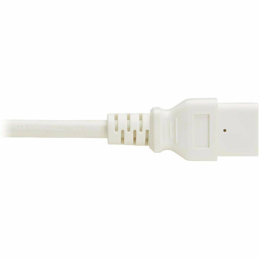 Alt View 3. Tripp Lite - Eaton Tripp Lite Series Power Cord, C14 to C21 - Heavy-Duty, 15A, 250V, 14 AWG, 2.5 ft. (0.76 m), White - For Computer - White.