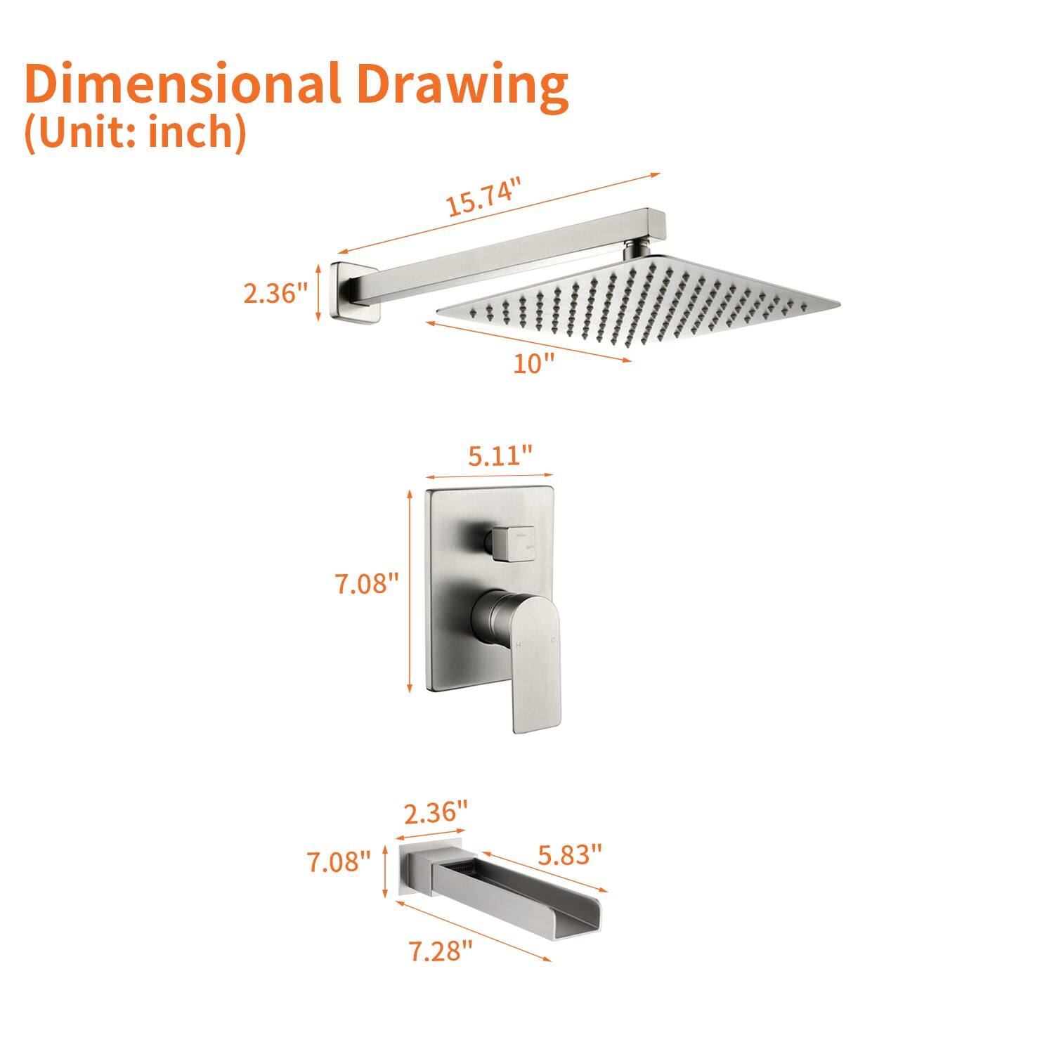 Dimensional Drawing (Unit: inch)

- 15.74"
- 2.36"
- 10"
- 5.11"
- 7.08"
- 2.36"
- 7.08"
- 5.83"
- 7.28"