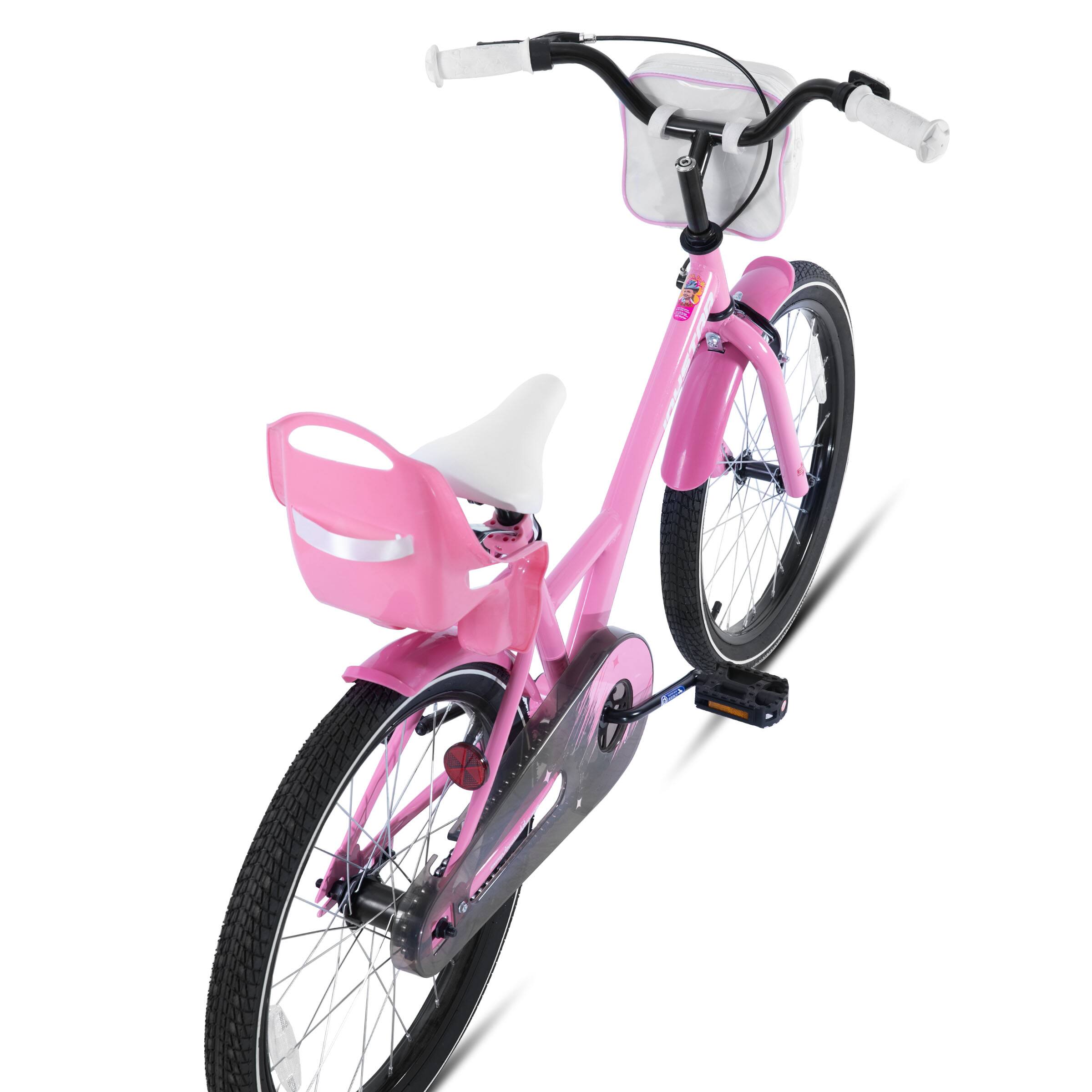 Alt View 4. JOYSTAR - JOYSTAR Zinnia 20" Kids Bike for Ages 7-13 Girls, Children's Bicycle with Training Wheels & Doll Seat, Pink - Pink.