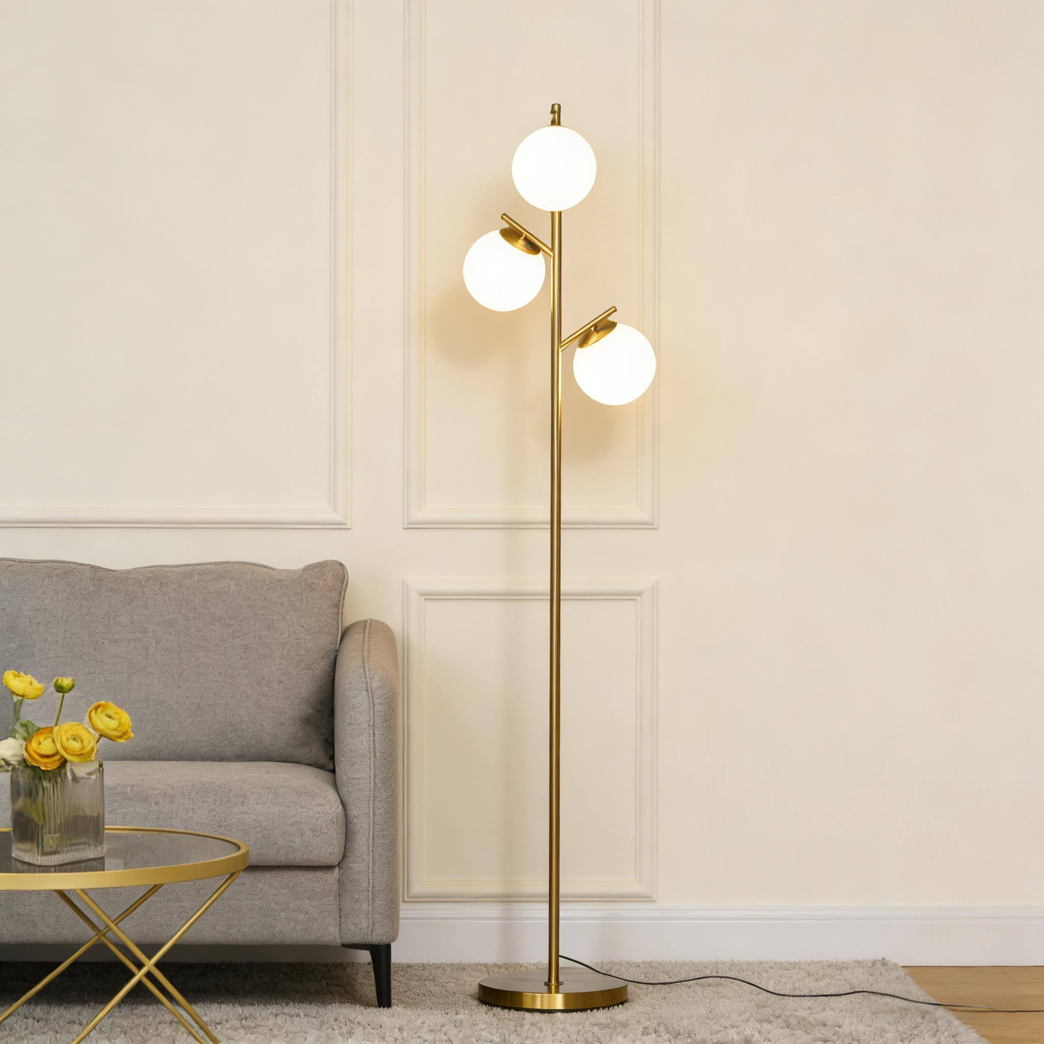 Alt View 1. Akoasm - 3-Light Floor Lamp Tree Standing Lamp with Foot Switch (Bulb not Included).