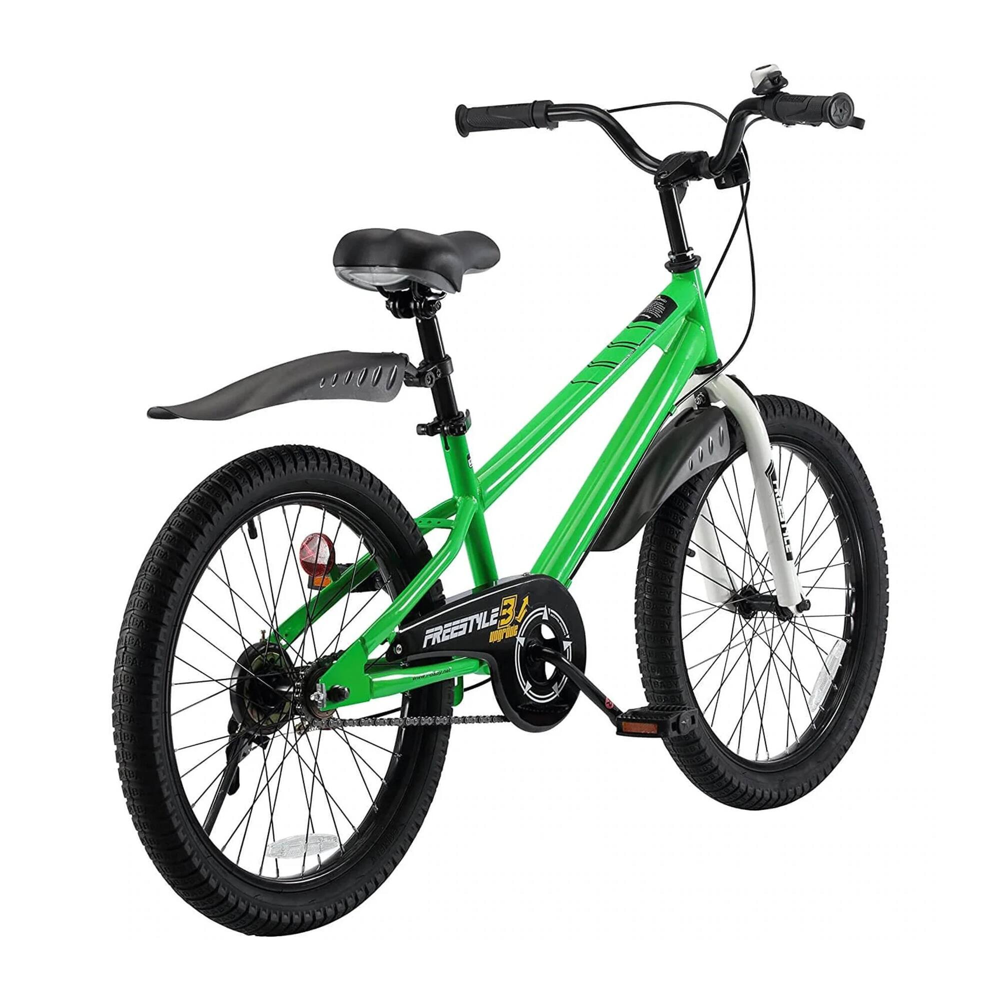 Alt View 5. RoyalBaby - RoyalBaby Freestyle Kids 20 Inch Bike with Kickstand, Bell and Reflectors, Green - Green.