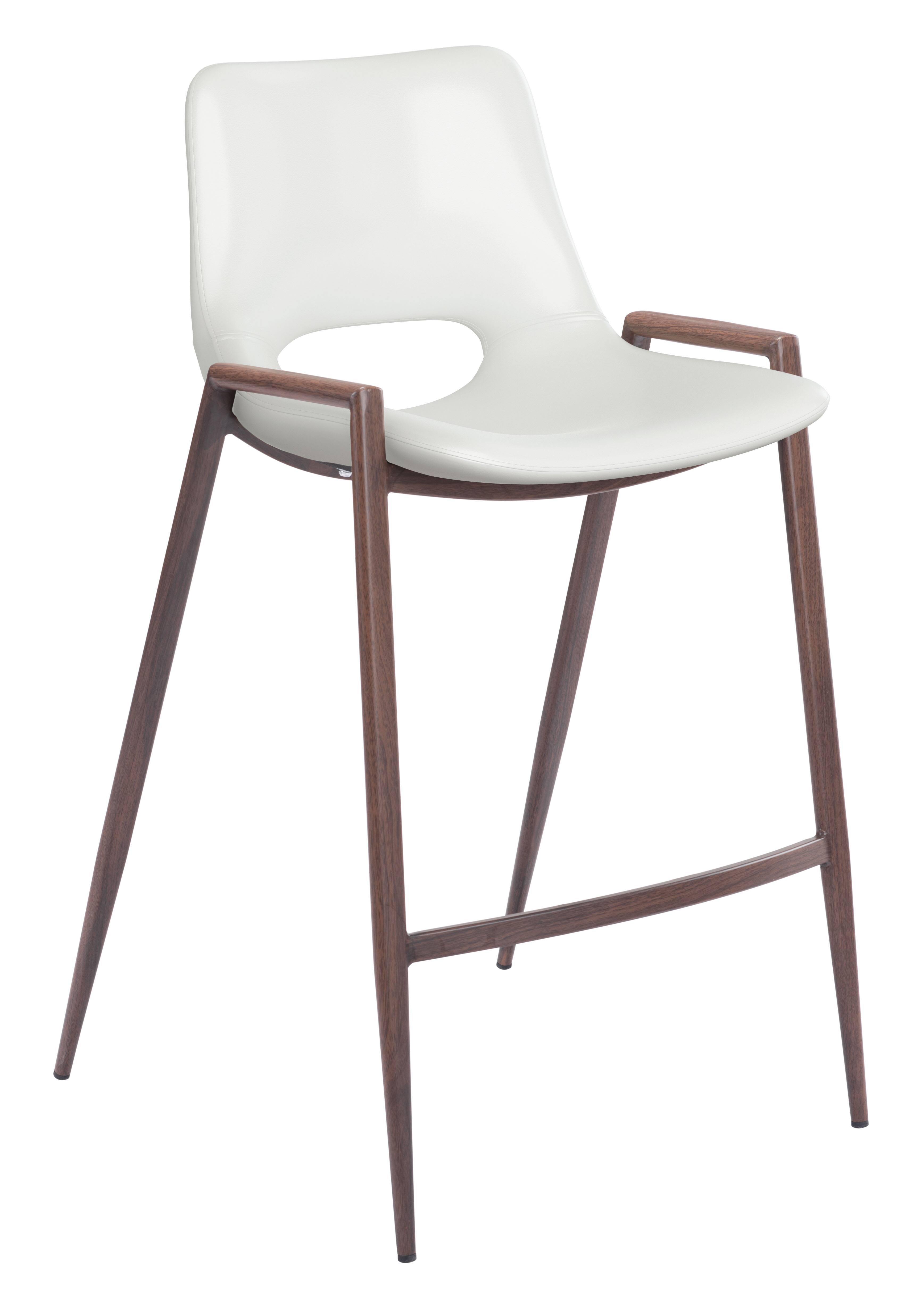 Hivvago - Desi Counter Stool (Set of 2) - White & Walnut