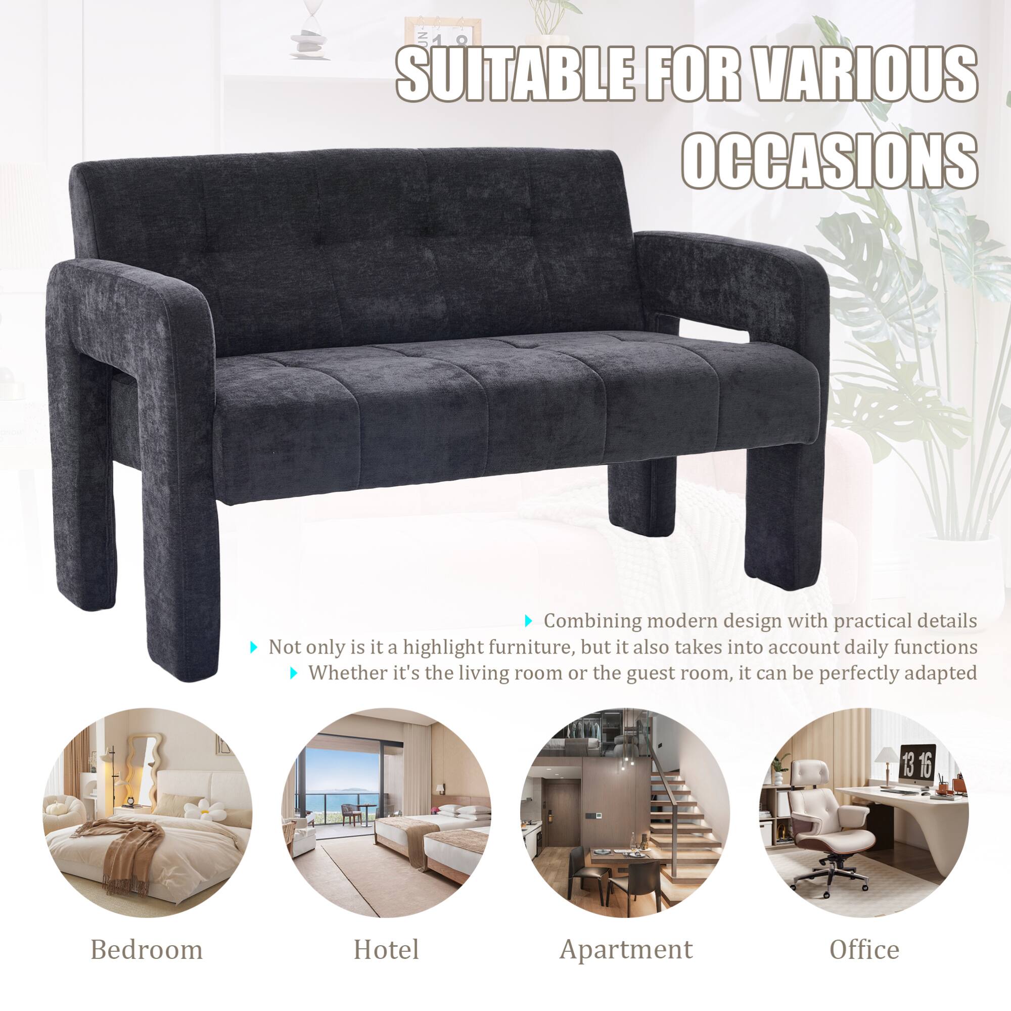 SUITABLE FOR VARIOUS OCCASIONS

- Not only is it a highlight furniture, but it also takes into account daily functions
- Whether it's the living room or the guest room, it can be perfectly adapted

Combining modern design with practical details

- Bedroom
- Hotel
- Apartment
- Office