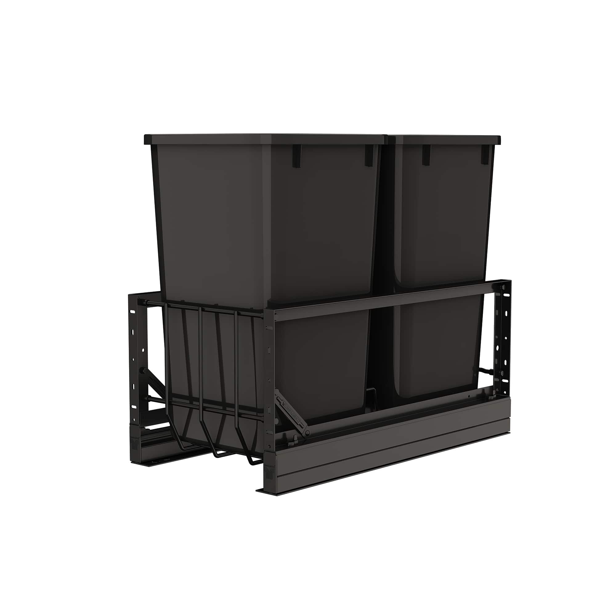 Rev-A-Shelf - Double Pullout 27 qt. Kitchen Trash Can, Soft-Close, 5349-1527DM-218 - Black price history on PriceWatchPro