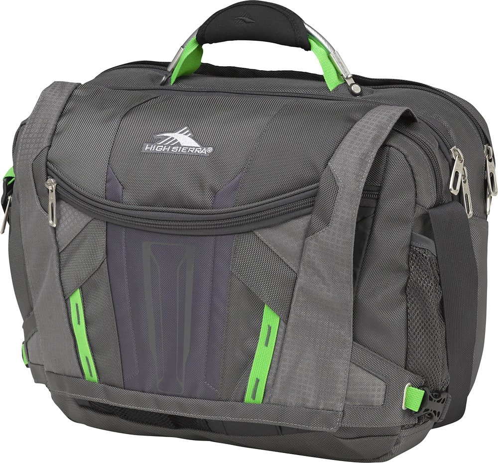 Left Zoom. High Sierra - Messenger Laptop Bag - Kelley Green/Charcoal/Black.
