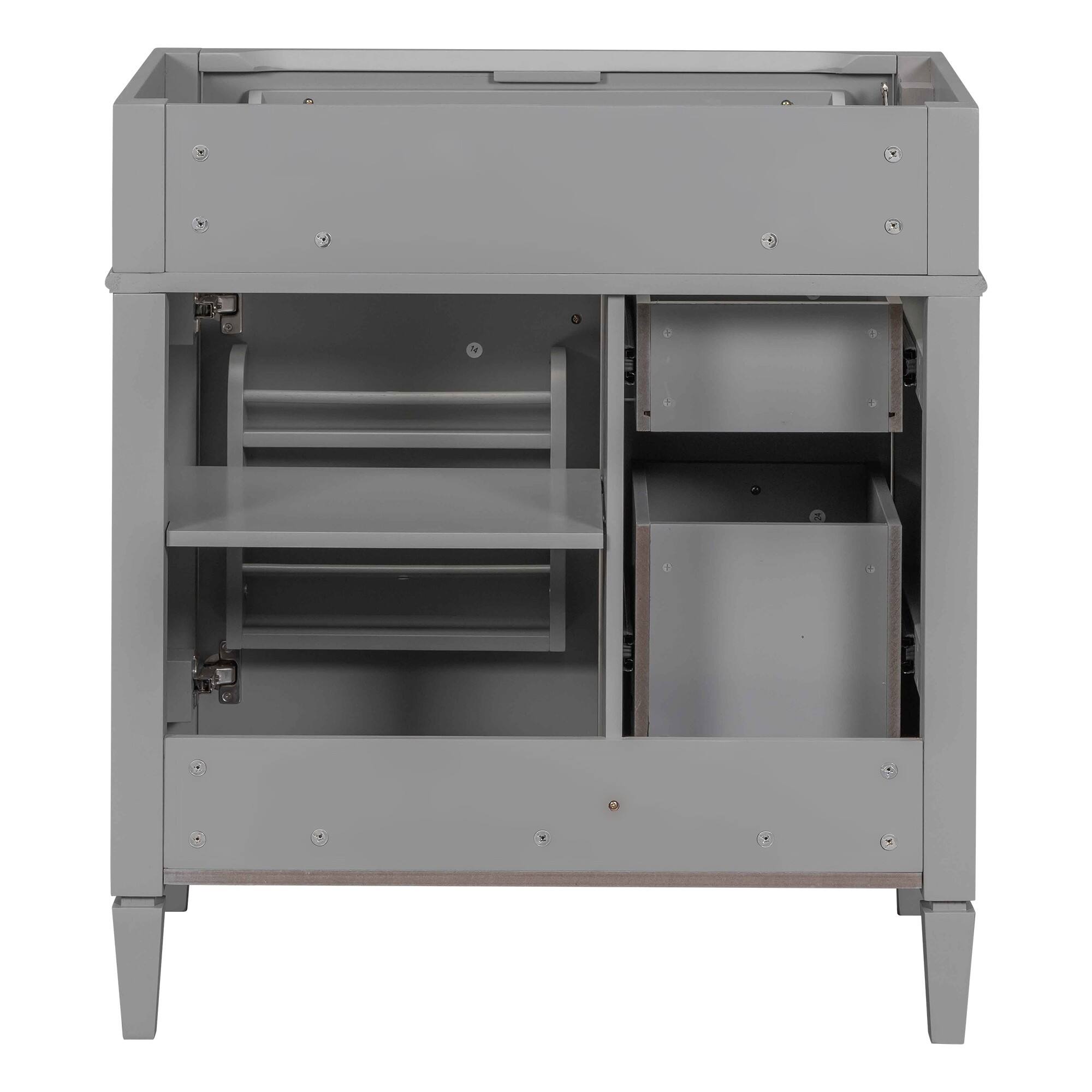 Alt View 3. Boyel Living - 30 Inch Bathroom Vanity Cabinet Only No Sink Green 2 Drawers and Tip Out DrawerGray - Gray.