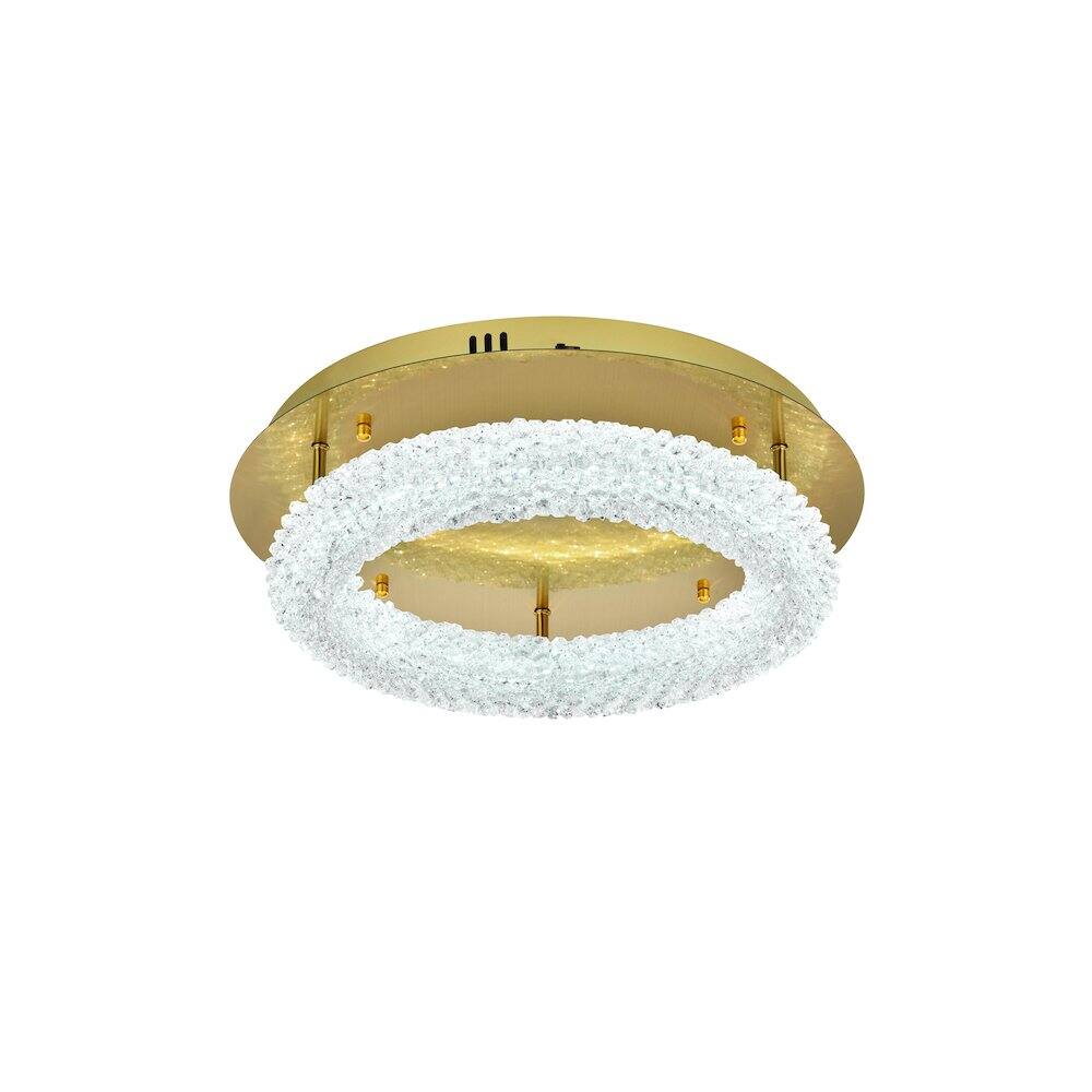 Left. Elegant Lighting - Bowen 18 inch Adjustable LED Flush Mount Ceiling Light in Satin Gold - Satin Gold.