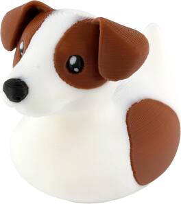 JuzToys - Jack Russell Terrier Duck Figurine, 4x4 Ducking, Fun Car Dashboard Accessory, Unique Dog Ducks for Cars by PowerTRC - White|Browm