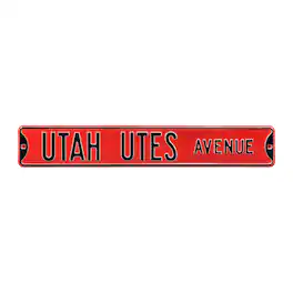 Authentic Street Signs - Utah Utes 6" x 36" College Ave Street Sign - Red