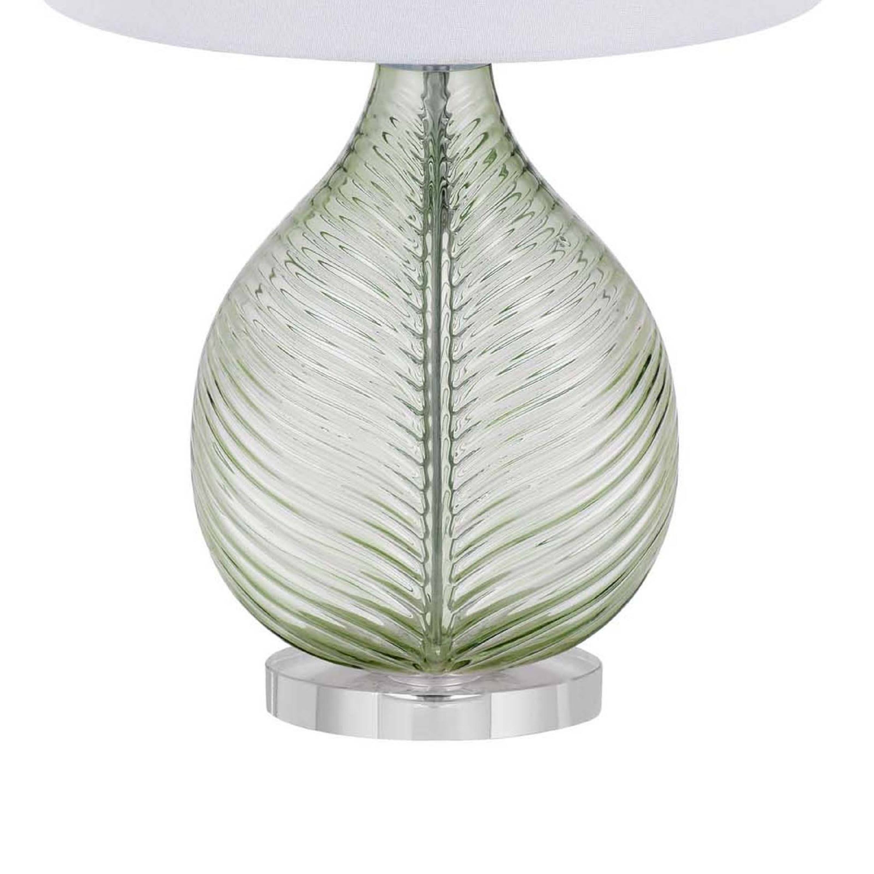 Alt View 2. Manhattan Lane - Table Lamp, Drum Shade, 26 Inch Faceted Teardrop Base - Lime Green, White, Chrome.