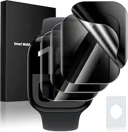 Core Tech - 4-Pack Privacy TPU Screen Protector for Apple Watch Series 12/11/10 46mm - Black