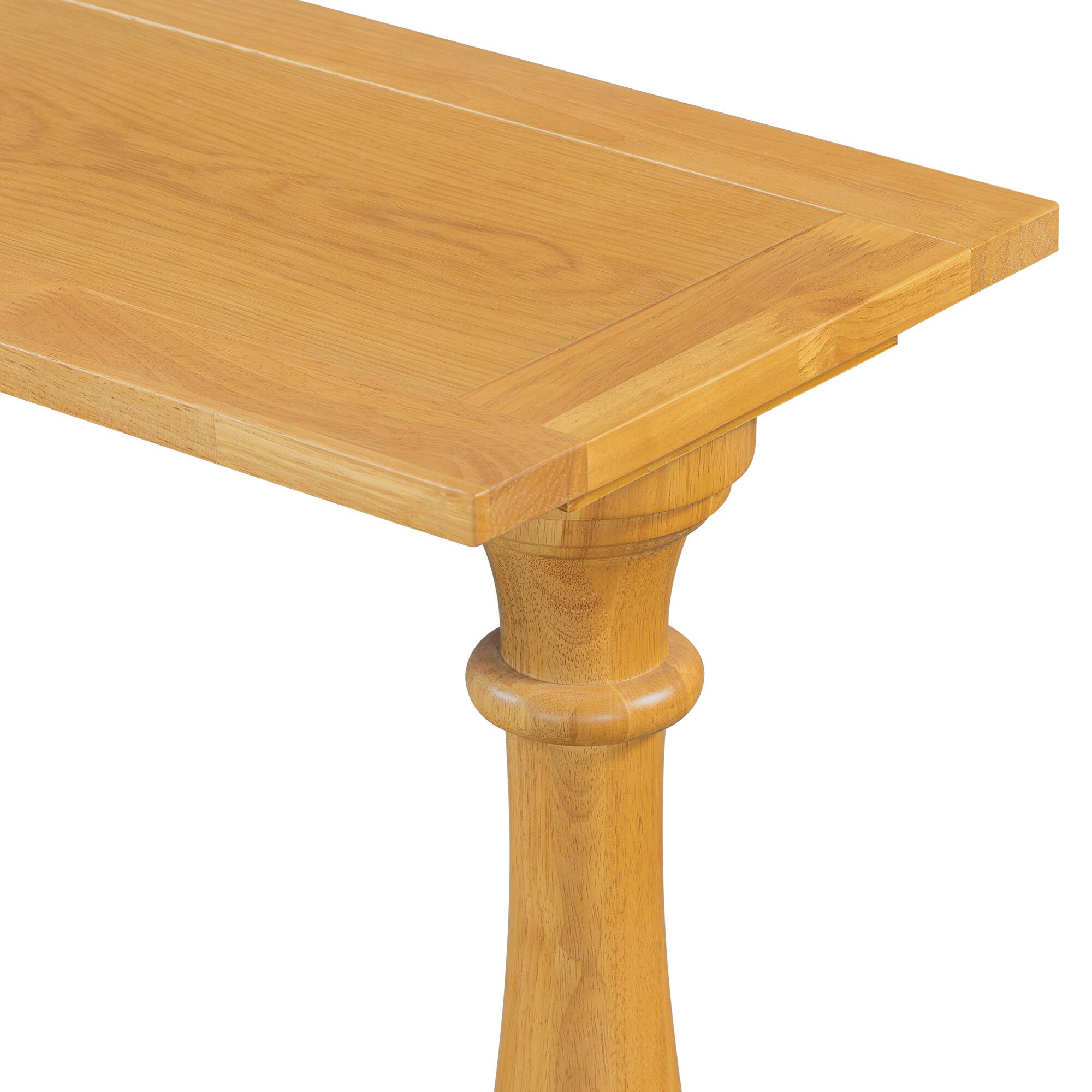 Alt View 4. Spaco - Spaco Vintage Narrow Sofa Table, Space Saving Design with Luxurious Pine Veneer and Tapered Legs for Living Room Study - Natural.