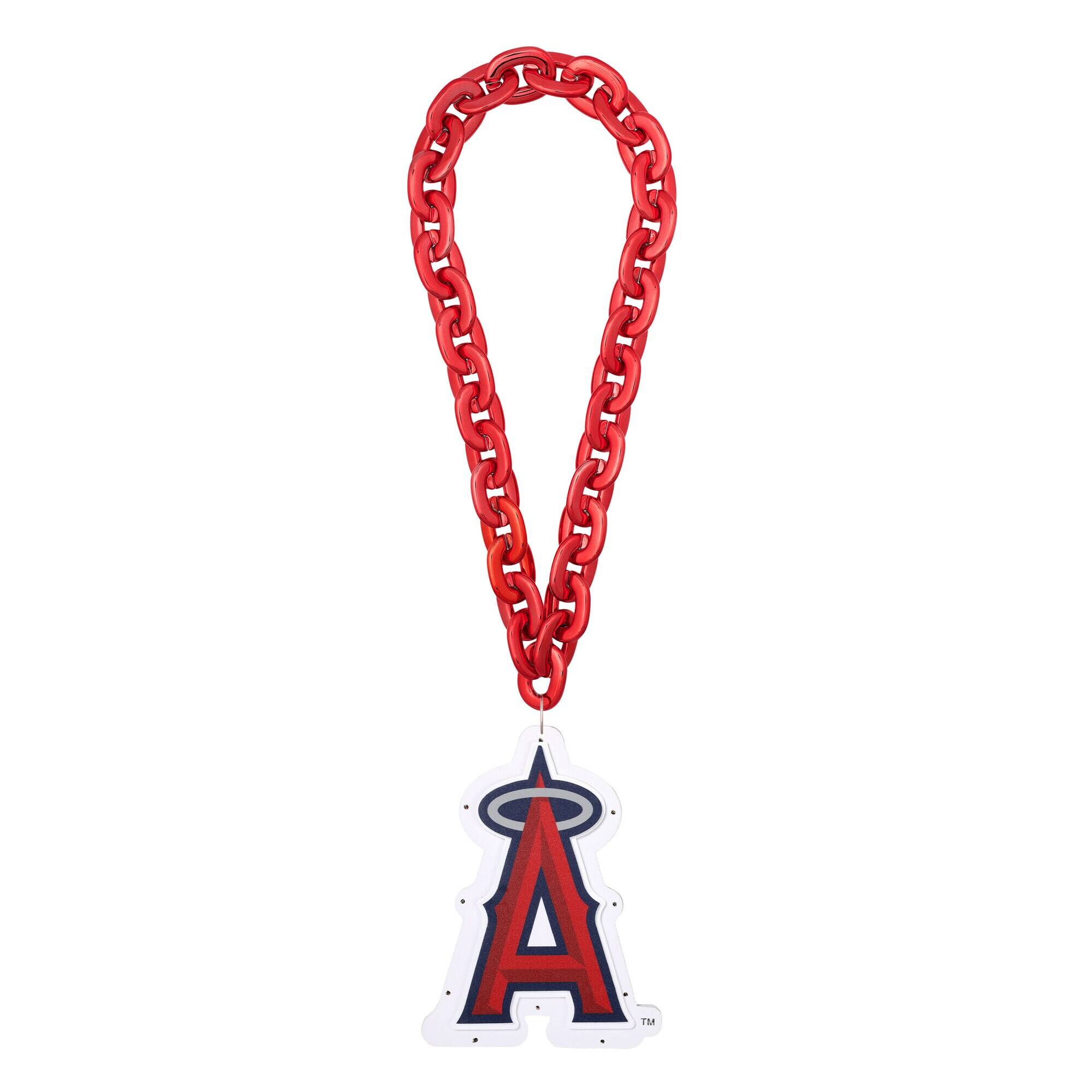 Front. FOCO - Los Angeles Angels Light Up Big Logo Fan Chain - Multicolor.