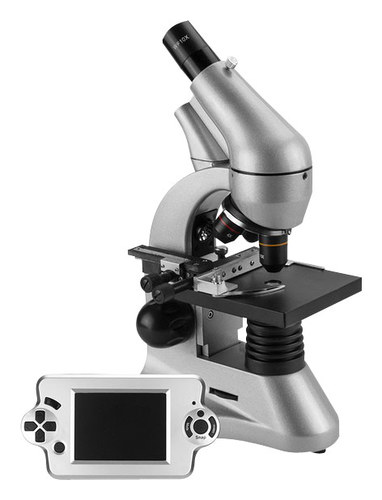 Angle View: BARSKA 4MP Digital Microscope W/ Screen 40x, 100x, 400x AY12226