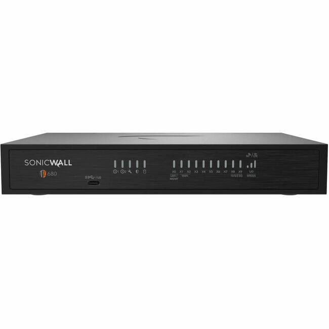 SONICWALL 680  
594/u0  
LAN1 WAN  
X1 X2 X3 X4 X5 X6 X7 X8 X9  
00 NE  
M5 WWAN