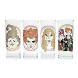 Silver Buffalo - Disney Hocus Pocus Sanderson Sisters 10-Ounce Tumbler Glasses | Set of 4 - Purple