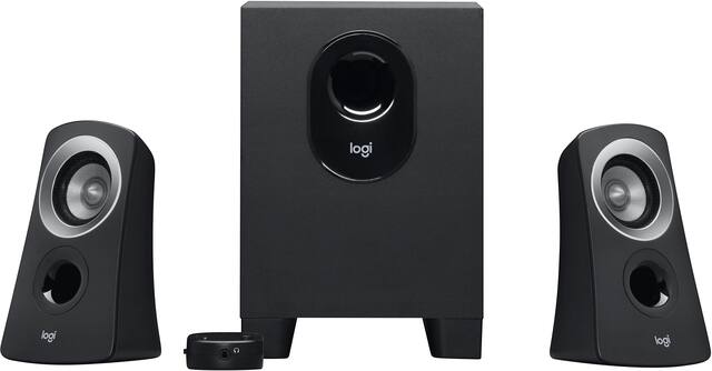 Logitech - Z313 2.1-Channel Speaker System (3-Piece) for PC - Black/Silver