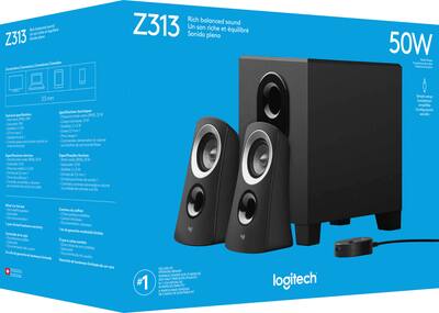 Logitech Z313 2.1 Channel Speaker System (3 Piece) for PC Black Logitech Z313 2.1 Channel Speaker System (3 Piece) for PC Black