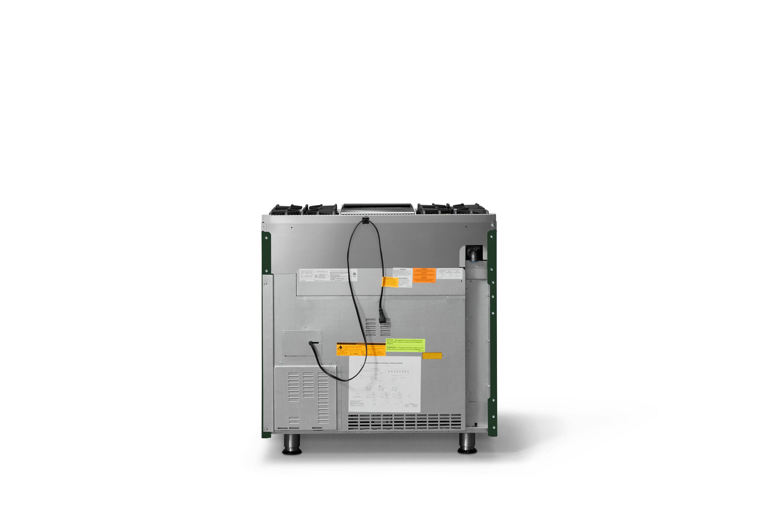 Back. Viking - 5.1 Cu. Ft. 36"W Freestanding LP Gas Sealed 4 Burner Range with Griddle - Ivy.