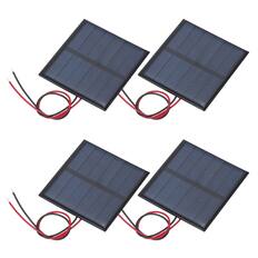 Front. Unique Bargains - 4pcs 3V 0.375W 125mA Mini Solar Panels, Polycrystalline Solar Cell with Cable for DIY Toy Charger - Black.