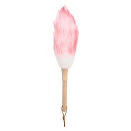 Unique Bargains - Wool Duster 14.2 Inch Natural Feather Cleaning Tool with Wooden Handle for Fans Window Blinds Shelves Furniture - White Pink