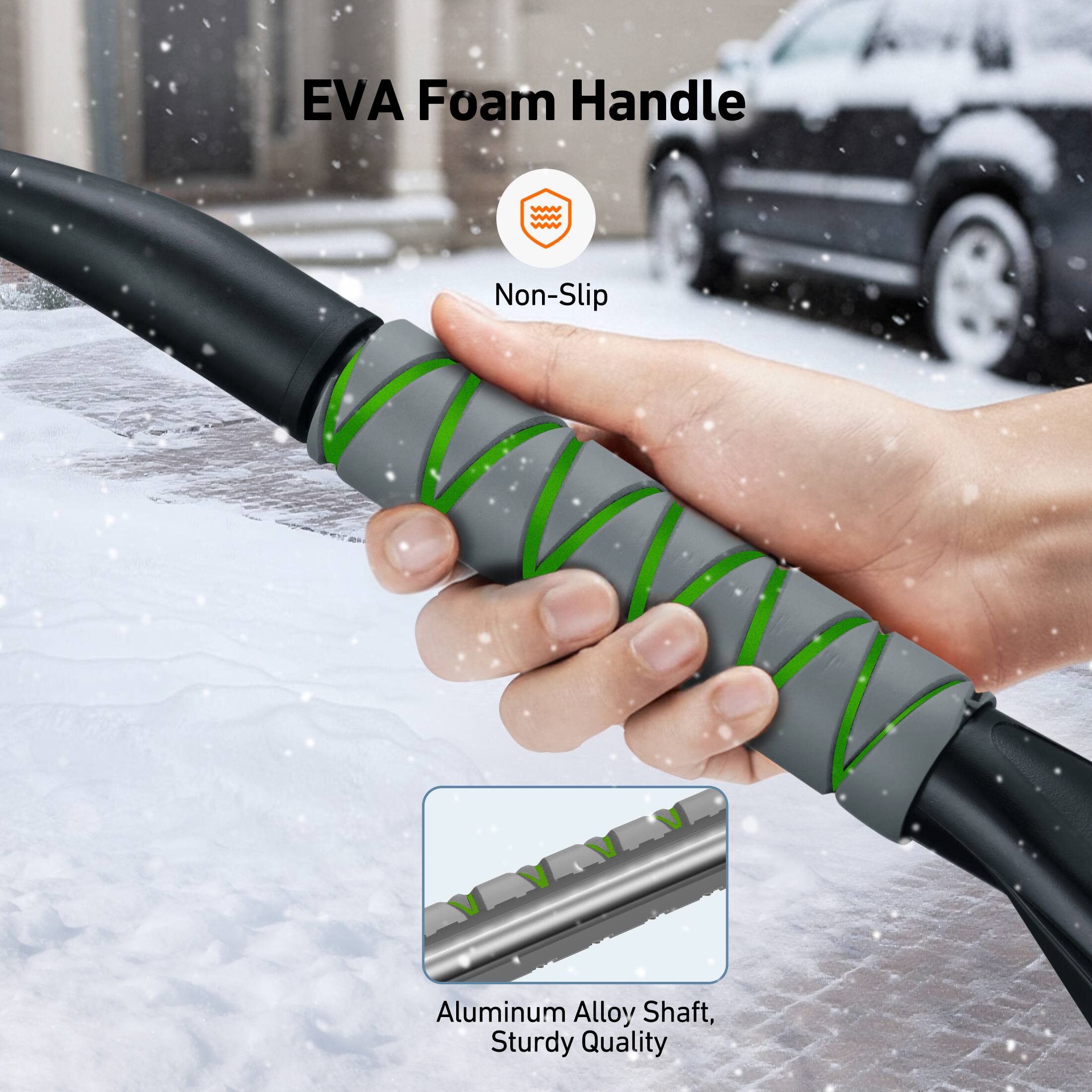 EVA Foam Handle  
Non-Slip  
Aluminum Alloy Shaft, Sturdy Quality