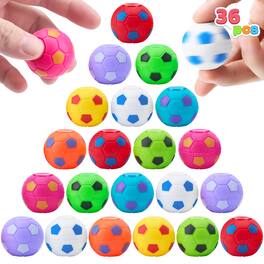Joyfy - 36 Pack Soccer Party Favors for Kids Fidget Spinners Balls Fidget Toys Bulk, Goodie Bags Stuffers, Treasure Box Toys - colorful