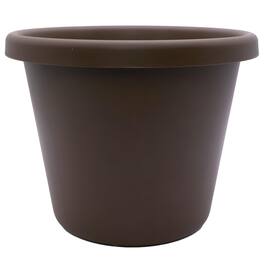 The HC Companies - 17 Inch Round Classic Planter, Plastic Plant Pot, Chocolate