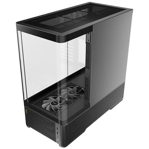 Alt View 1. Antec - C6 Curve Air Mid-Tower Case, Panoramic Tempered Glass, 3 PWM Fans Included ATX Case - Black.
